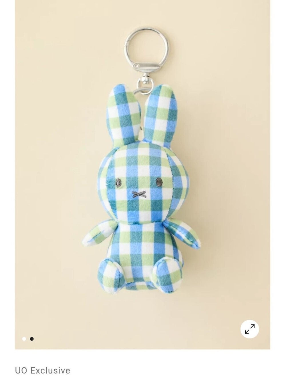 Miffy UO Exclusive Gingham Patterned Plushie Keychain